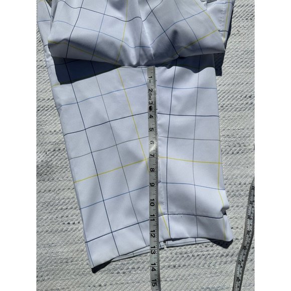 NIKE GOLF Shorts Medium White Blue Striped Chino Embroidered Swoosh Dri-Fit Mens - Picture 12 of 16